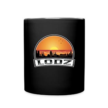 Lodz Pologne Skyline Vintage Sunset Souvenir de voyage - Mug uni - noir - Devant