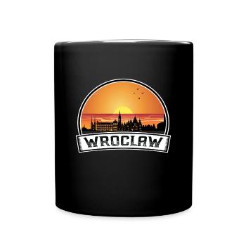 Breslau Polen Skyline Vintage Sonnenuntergang Reise Souve - Tasse einfarbig - Schwarz - Vorne