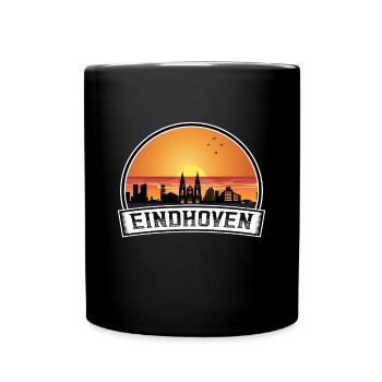 Eindhoven Netherlands Skyline Vintage Sunset Trave - Full Colour Mug - black - Front