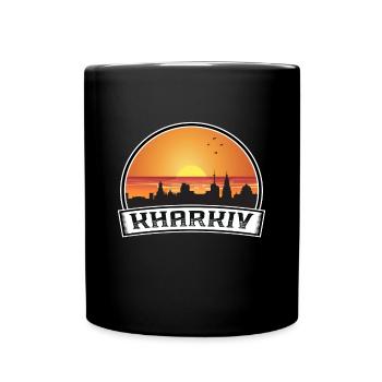 Kharkiv Ukraine Skyline Vintage Sunset Travel Souv - Mug uni - noir - Devant