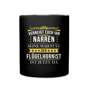 Flügelhornist Flügelhorn Horn Instrument Spruch - Tasse einfarbig - Schwarz - Vorne