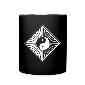 Buddhistische Yin Yang Raute im modernen Stil - Tasse einfarbig - Schwarz - Vorne