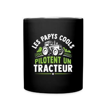 les papys cools pilotent un tracteur - Mug uni - noir - Devant