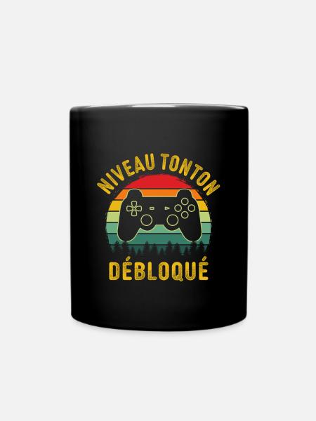 Nouveau tonton gamer niveau tonton débloqué - Mug uni - noir