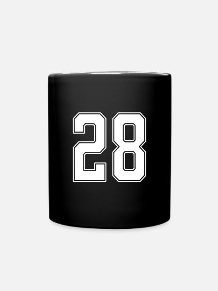 28 years old jersey number 28 - Full Colour Mug - black