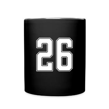 26 years jersey number 26 - Full Colour Mug - black - Front