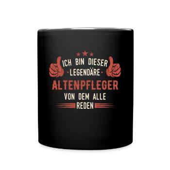 Altenpfleger Pfleger Altenpflege Beruf Spruch - Tasse einfarbig - Schwarz - Vorne