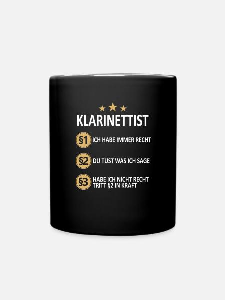 Klarinette Klarinettist Instrument Musik Spruch - Tasse einfarbig - Schwarz
