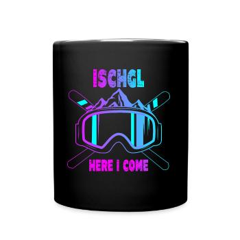 Ischgl Ski Sknowboard - Tasse einfarbig - Schwarz - Vorne