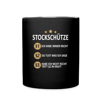 Stockschießen Eisstockschießen Eisstock Spruch - Tasse einfarbig - Schwarz - Vorne