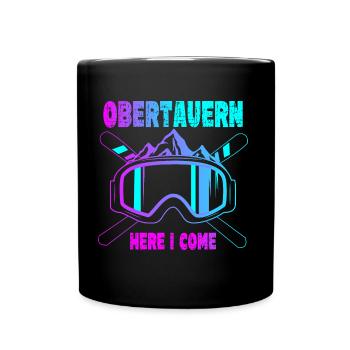 Obertauern Ski Sknowboard - Tasse einfarbig - Schwarz - Vorne
