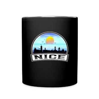 Nice France Skyline Vintage Sunset Travel Souvenir - Full Colour Mug - black - Front