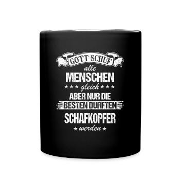 Schafkopfen Schafkopf Kartenspiel Spruch - Tasse einfarbig - Schwarz - Vorne