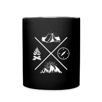 tent camp t-shirt camping - Full Colour Mug - black - Front