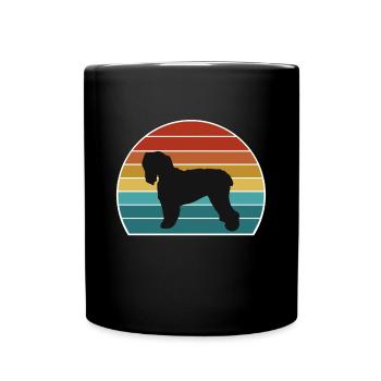 Noir Russian Terrier Dog Silhouette Vintage Sunse - Mug uni - noir - Devant
