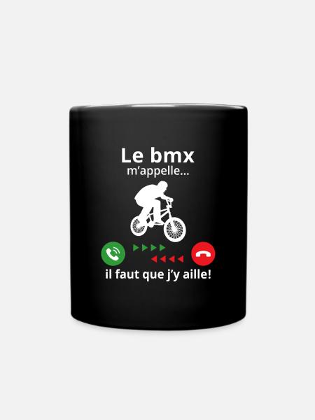 Le bmx m'appelle il faut que j'y aille - Mug uni - noir