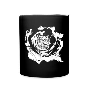 Blume weiß weiße Blume Blumen weiß weiße Blumen - Tasse einfarbig - Schwarz - Vorne