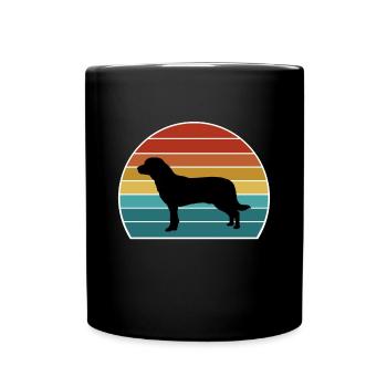 Entlebucher Mountain Dog Silhouette Vintage Coucher de soleil - Mug uni - noir - Devant