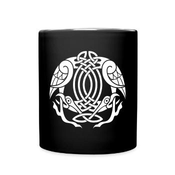 Aigle celte blanc - Mug uni - noir - Devant