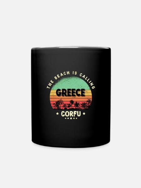 Corfou Grèce Beach Vintage Thaïlande - Mug uni - noir