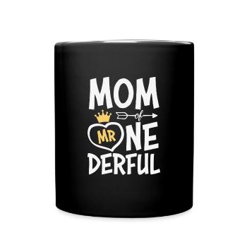 Mutter von Mr. One-Derful Muttertag - Tasse einfarbig - Schwarz - Vorne