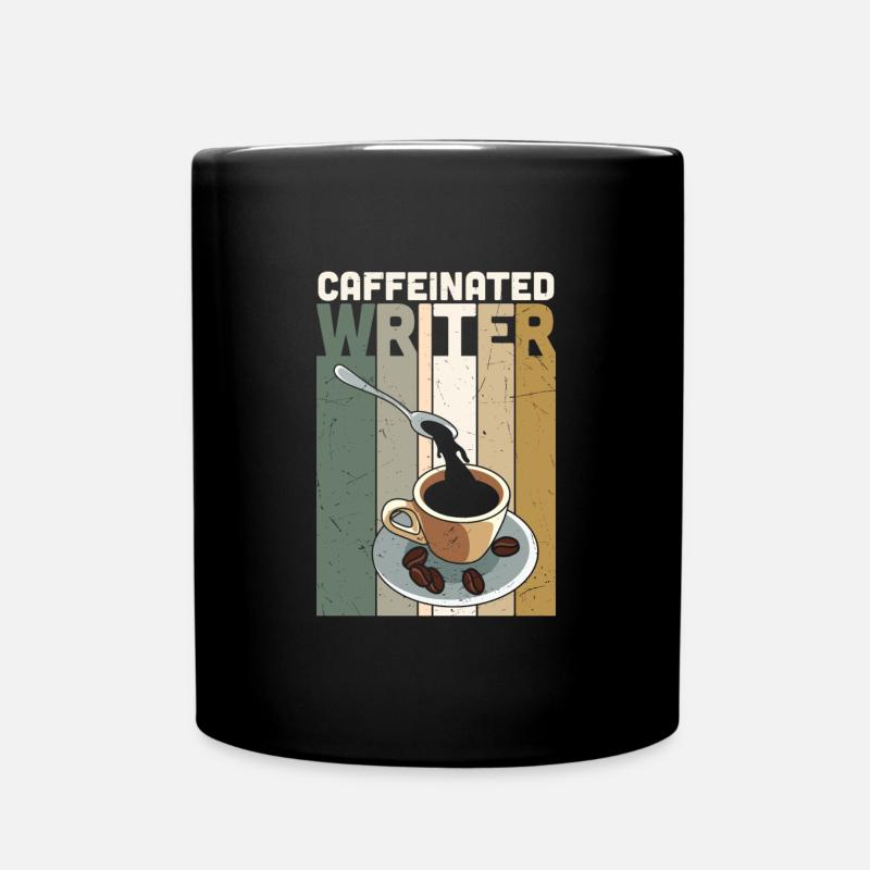 Écrivain caféiné écrivant un écrivain de roman - Mug uni - noir