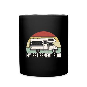 Mein Ruhestandsplan Fun RV Camping - Tasse einfarbig - Schwarz - Vorne