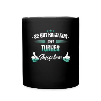 Turnen Turner Bodenturnen Geräteturnen Spruch - Tasse einfarbig - Schwarz - Vorne