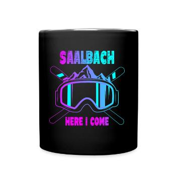 Saalbach Hinterglemm Skiurlaub Skipiste - Tasse einfarbig - Schwarz - Vorne