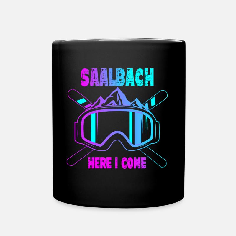 Saalbach Hinterglemm Skiurlaub Skipiste - Tasse einfarbig - Schwarz