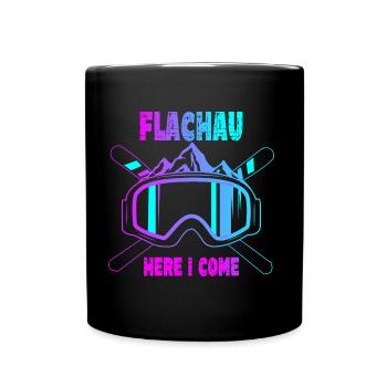 Flachau Skiurlaub Skipiste - Tasse einfarbig - Schwarz - Vorne
