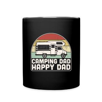 Camping Dad Happy Dad Retro Vintage - Full Colour Mug - black - Front