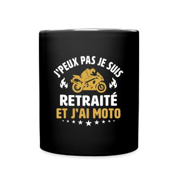 j'peux pas je suis retraité et j'ai moto motard - Mug uni - noir - Devant