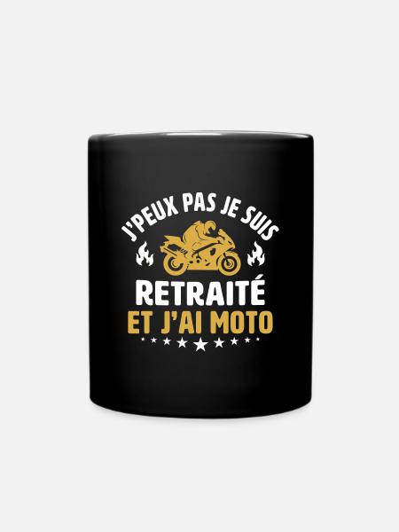 j'peux pas je suis retraité et j'ai moto motard - Mug uni - noir