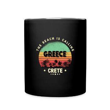Crète Grèce Beach Vintage - Mug uni - noir - Devant