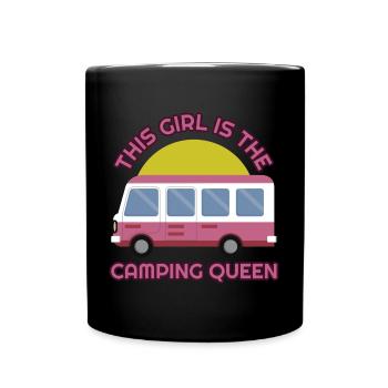 Cette fille est le camping-car Camping Queen - Mug uni - noir - Devant