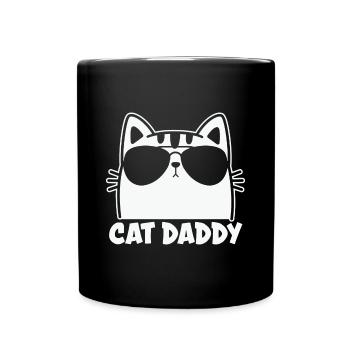 Herren Vintage Katze Papa Katze Papa Väter - Tasse einfarbig - Schwarz - Vorne