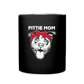 Pittie Mom Pitbull Hundeliebhaber - Tasse einfarbig - Schwarz - Vorne