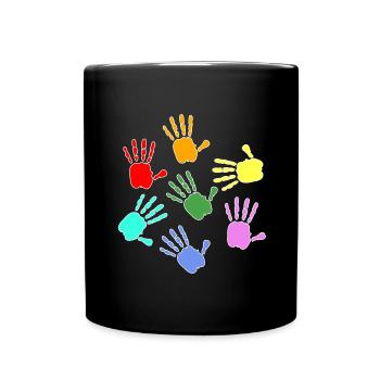 Painting Kids Hands - Full Colour Mug - black - Front