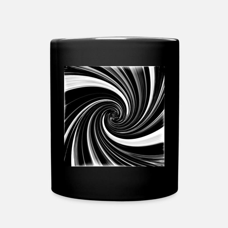 Schwarz-weißer Wirbel - Tasse einfarbig - Schwarz