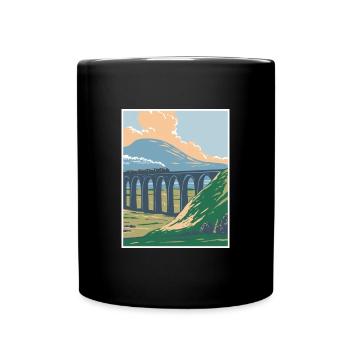 Yorkshire Dales National Park WPA Poster Art Deco - Full Colour Mug - black - Front