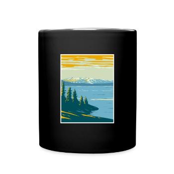 Yellowstone Lake à Yellowstone WPA Poster Art Dec - Mug uni - noir - Devant