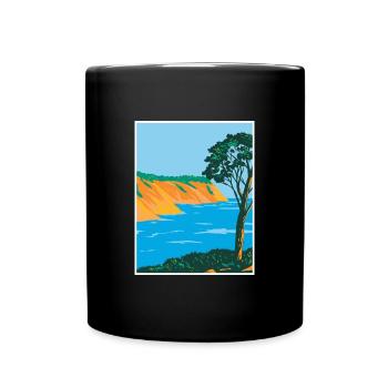 Port-Cros National Park WPA Poster Art Deco - Full Colour Mug - black - Front