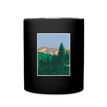 Mercantour National Park WPA Poster Art Deco - Full Colour Mug - black - Front