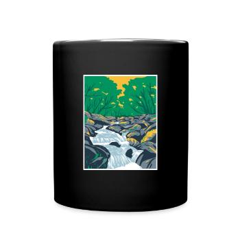 Becky Falls auf Dartmoor WPA Poster Art Deco - Tasse einfarbig - Schwarz - Vorne