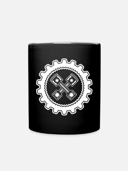 Pistons croisés avec engrenage pour une mécanique fière - Mug uni - noir