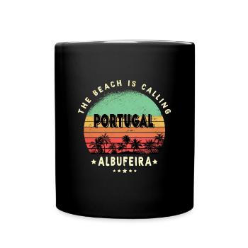 Albufeira Portugal Beach vintage design - Full Colour Mug - black - Front