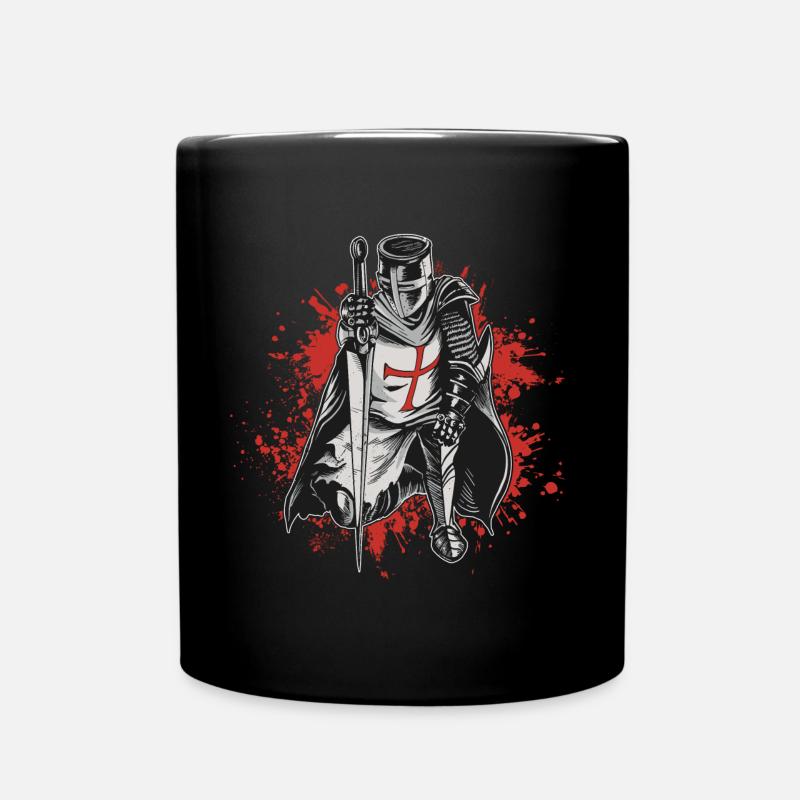 Croisés Templiers Deus Vult Templiers Templiers - Mug uni - noir