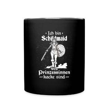 Schildmaid Wikinger Nordische Götter Schildmaiden - Tasse einfarbig - Schwarz - Vorne