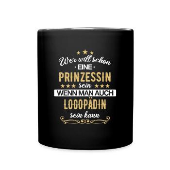 Logopädin Logopädie Rehabilitation Beruf Spruch - Tasse einfarbig - Schwarz - Vorne